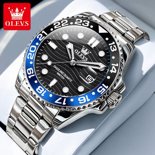 RELOJ OLEVS ORIGINAL TITAN  INTERIOR TEXTURIZADO CON BISEL GIRATORIO